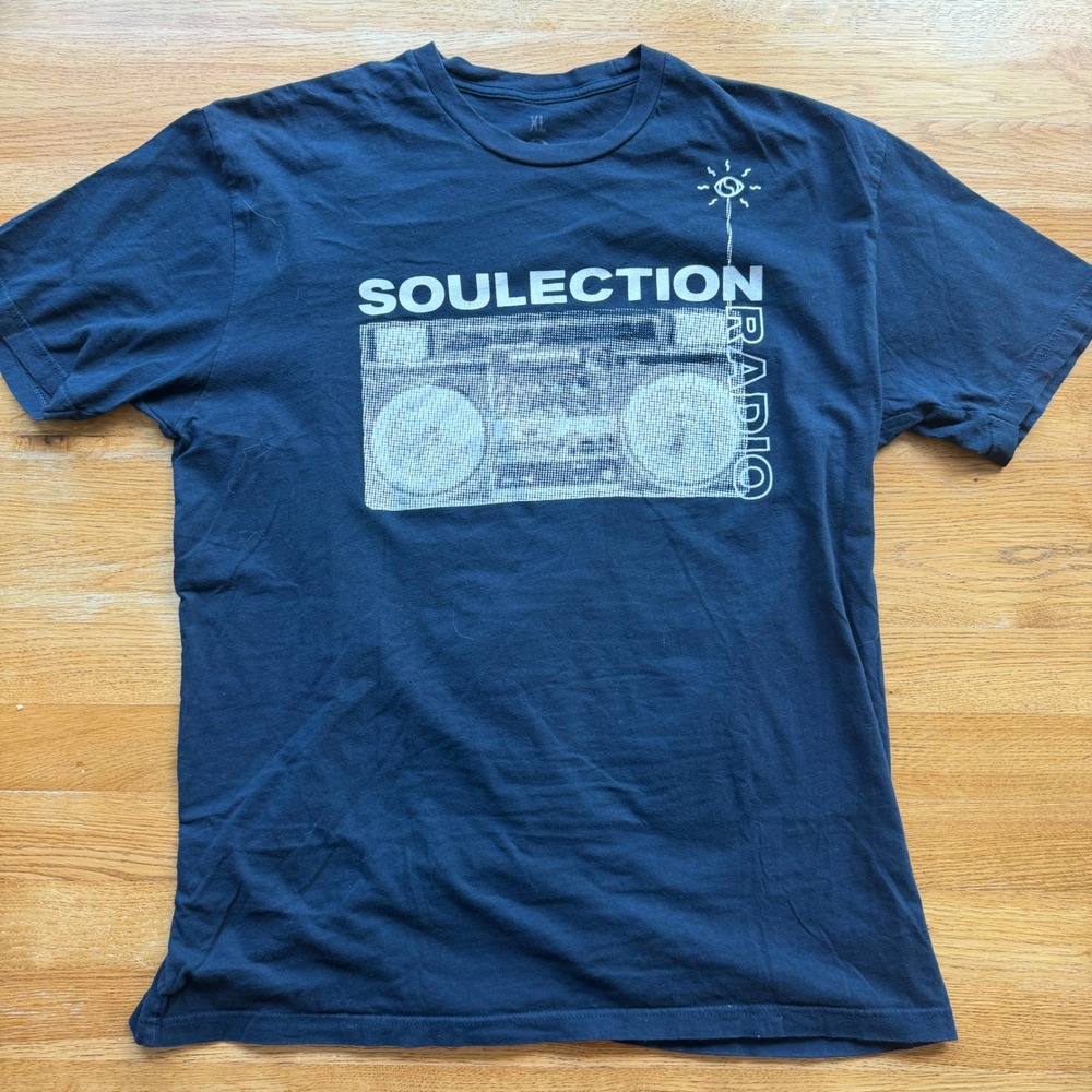 Soulection Radio T-Shirt Mens XL Navy Blue Future Beats Boombox Graphic Tee